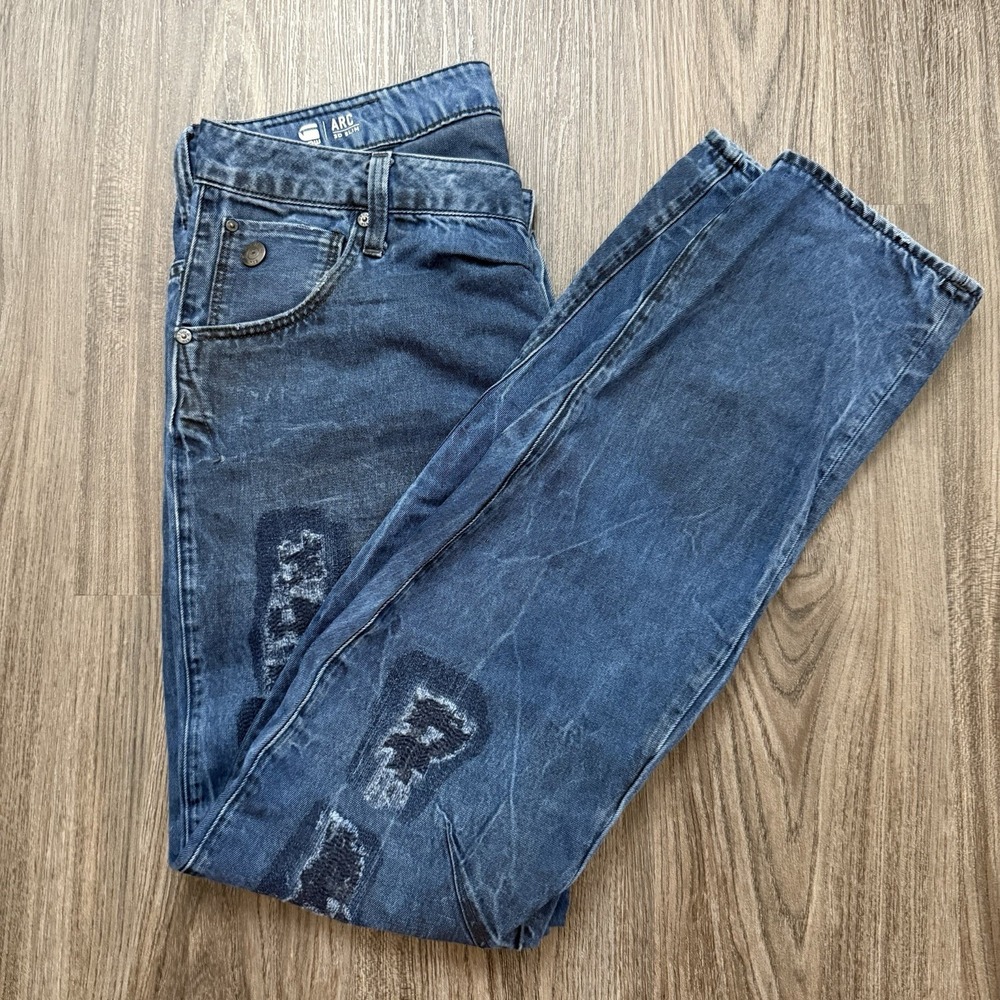 G Star Raw Jeans Men 31x30 Blue ARC 3D Slim Fit Button Fly Designer Denim‎